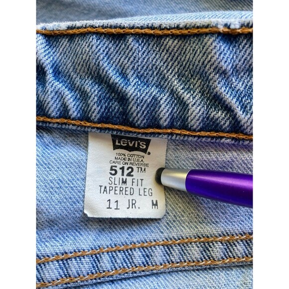 Levis 512 Vintage (1997) Jeans 11 JR M 28x30 Slim Fit Tapered Made In USA 90s - Picture 12 of 13